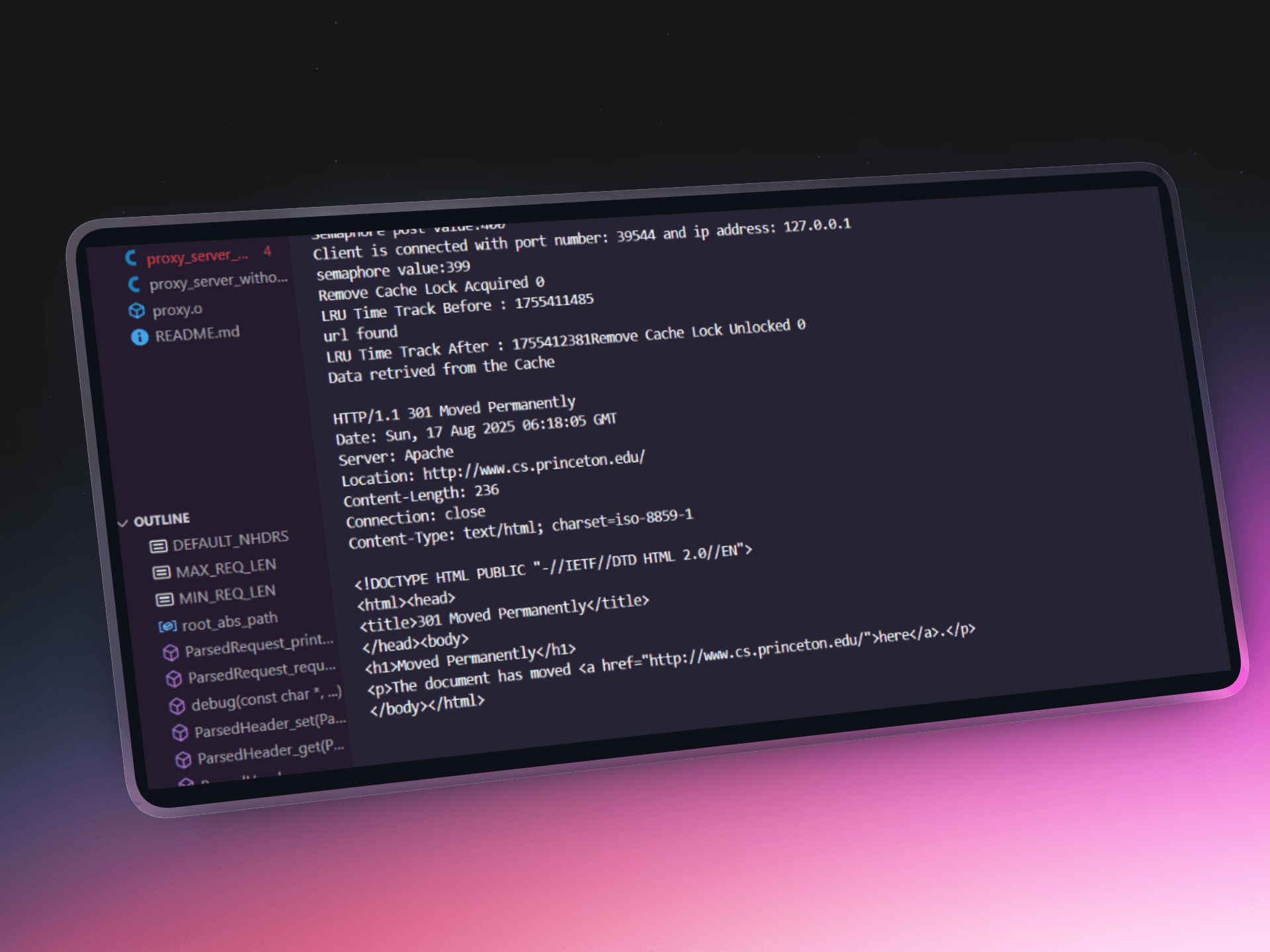 Multi-Threaded Proxy Server with Cache